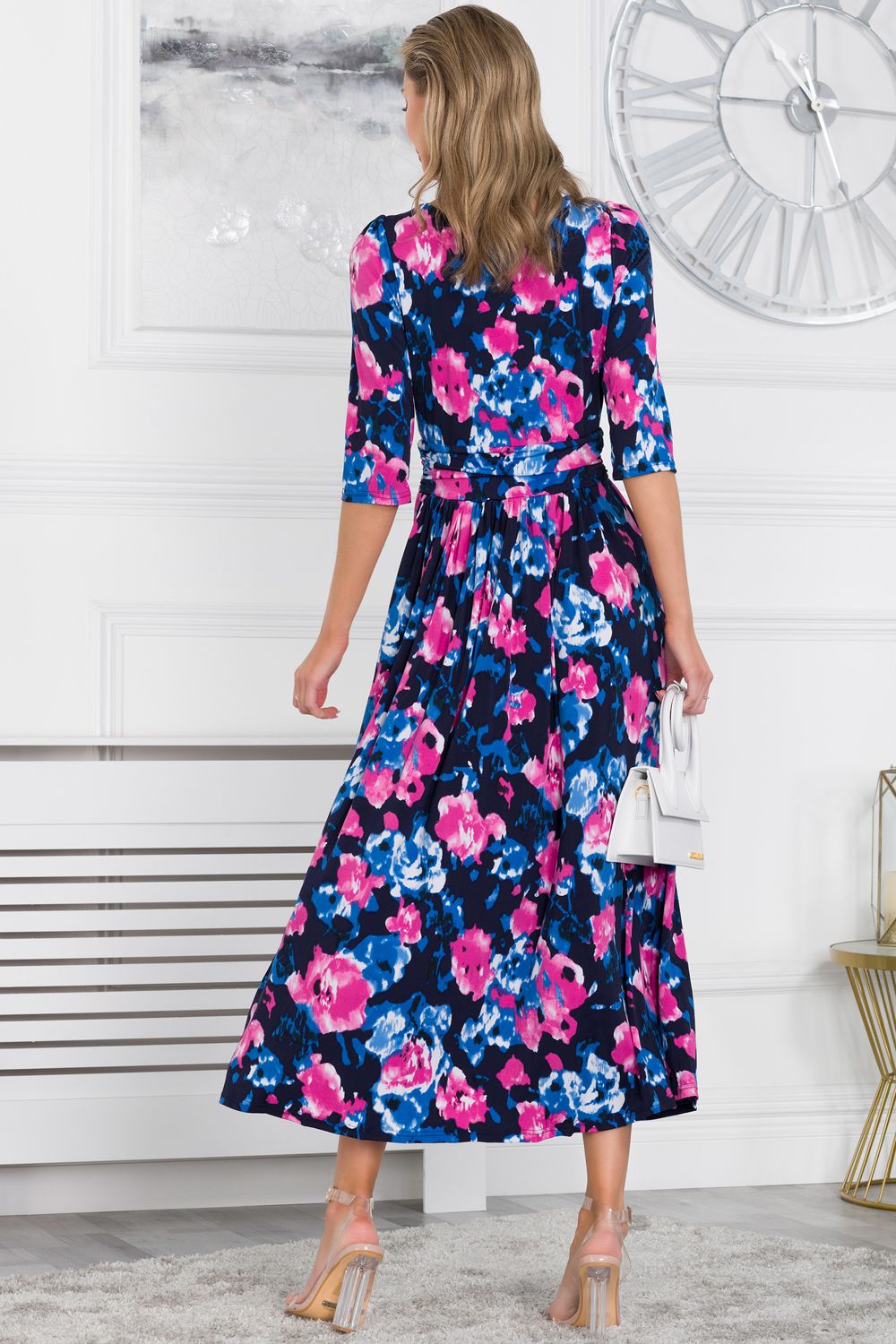 Jolie Moi Dorothy 3/4 Sleeve Maxi Dress