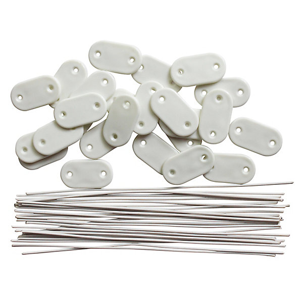 26 fixations BV Blooma blanches en acier