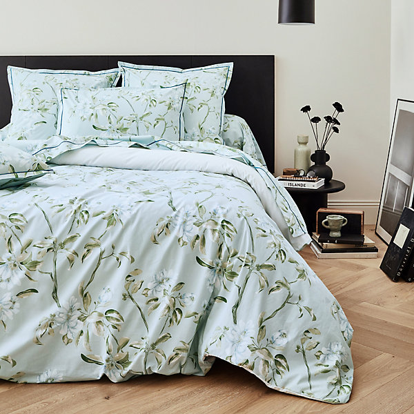 Housse de couette 140x200 cm percale coton ELéNA vert Nil