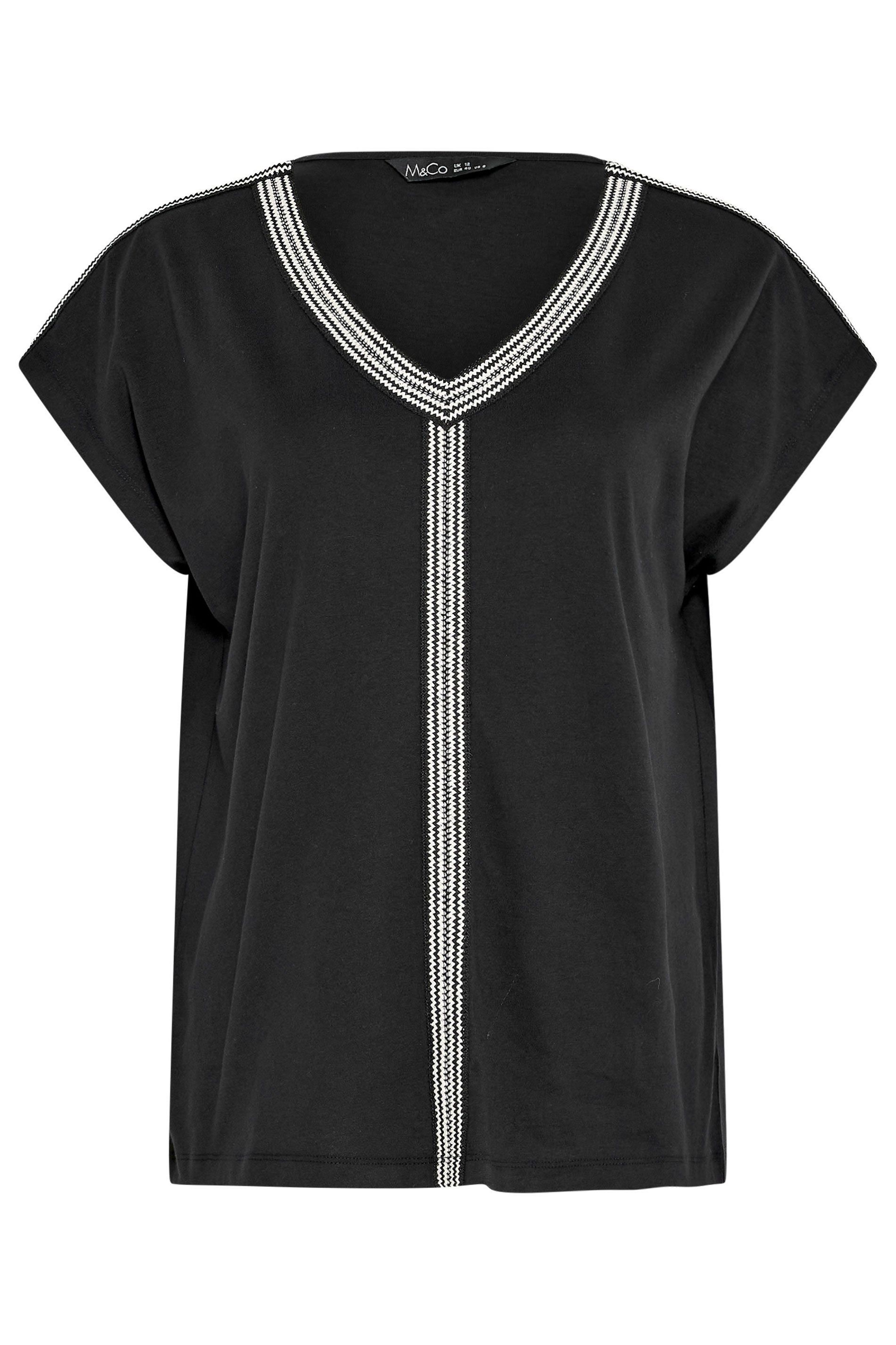 M&Co Contrast Trim Cotton Short Sleeve T-Shirt