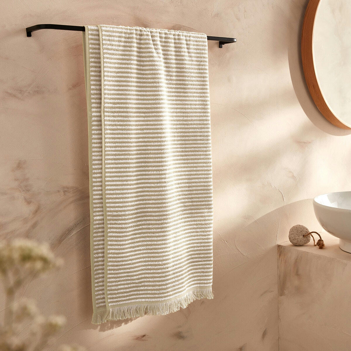 Drap de bain éponge rayée Malo