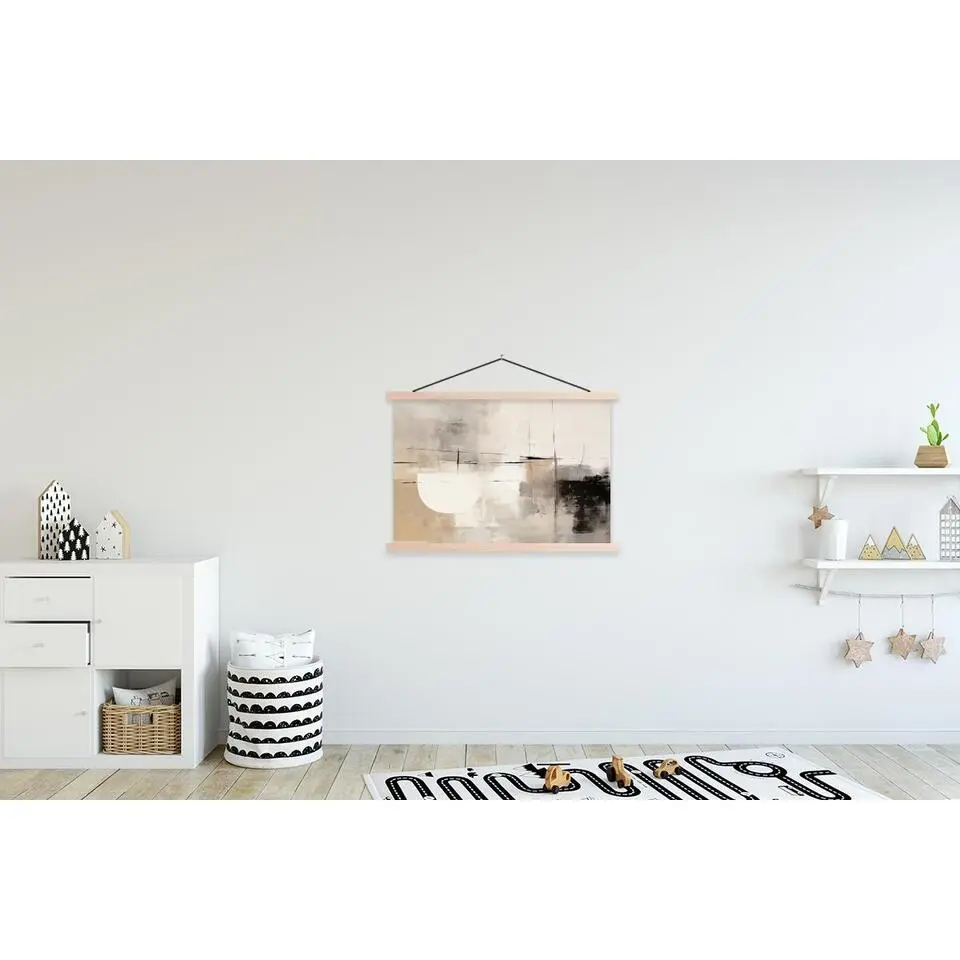 MuchoWow - Schoolplaat/ wandhanger - Abstract - Kunst - Grijs - 90 x 6