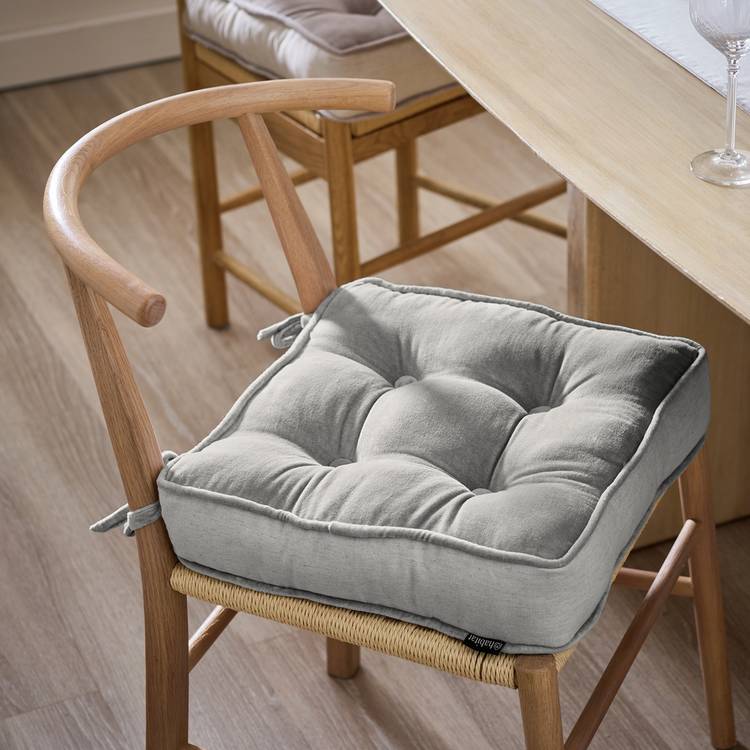 Habitat Velvet Mix Pack of 2 Seat Cushions - Natural