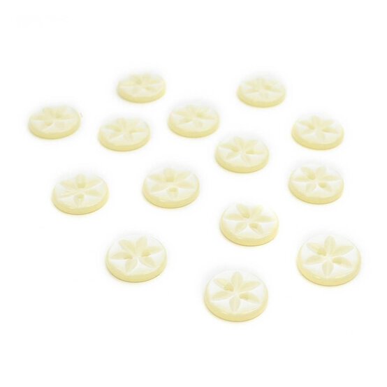 Hemline Cream Basic Star Button 14 Pack