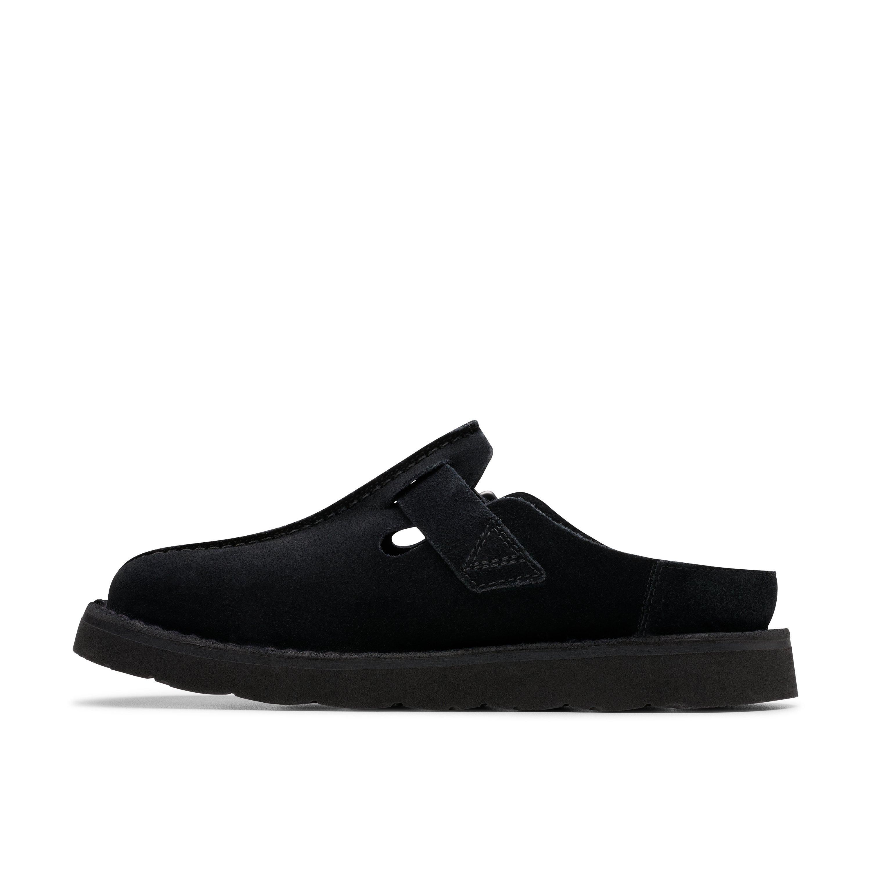 Clarks Solsbury Mule Black Suede Mules,Slip Ons