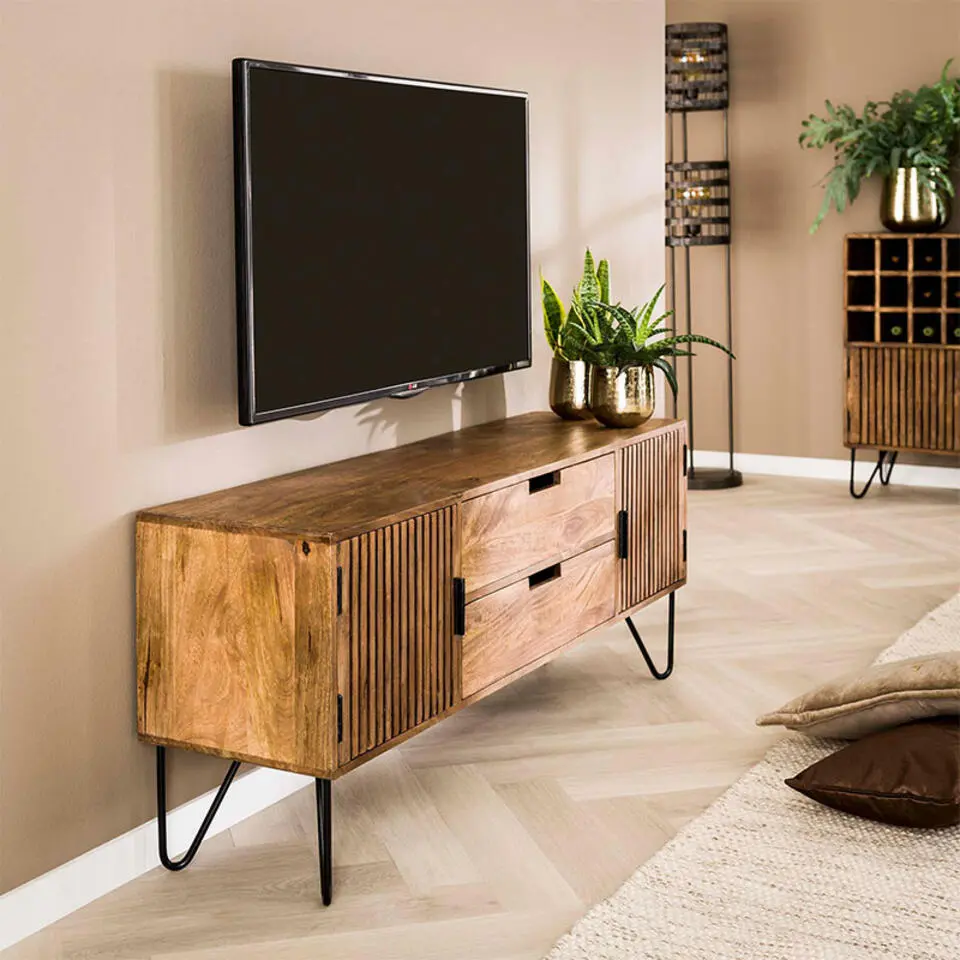 Namra tv meubel mangohout zandkleur - 35x135x55 cm