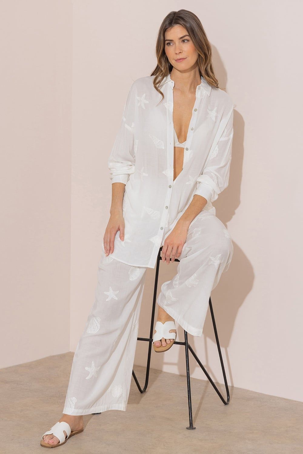 Klass. Embroidered Shell Blouse