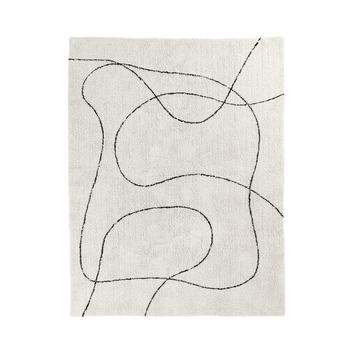 Tapis de salon beige design abstrait courbe 200x300 cm ISTANBUL