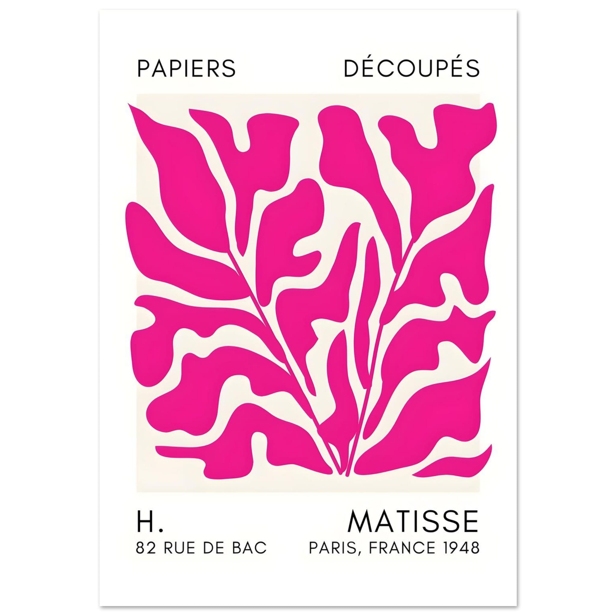 Artfulprints Poster Matisse – Seabed shapes pink  - 70x100 cm - Roze