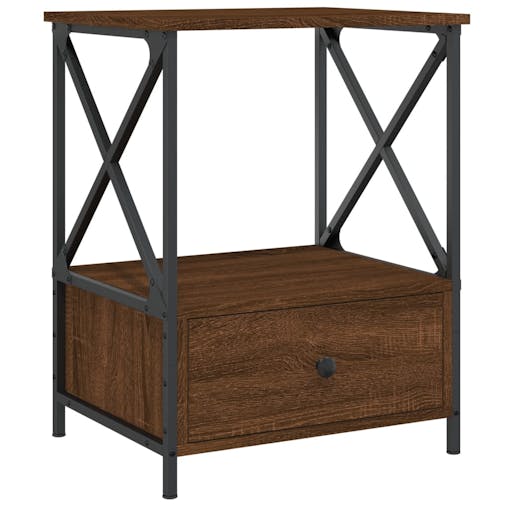 NNEVL Bedside Tables 2 pcs Brown Oak 50x41x65 cm Engineered Wood