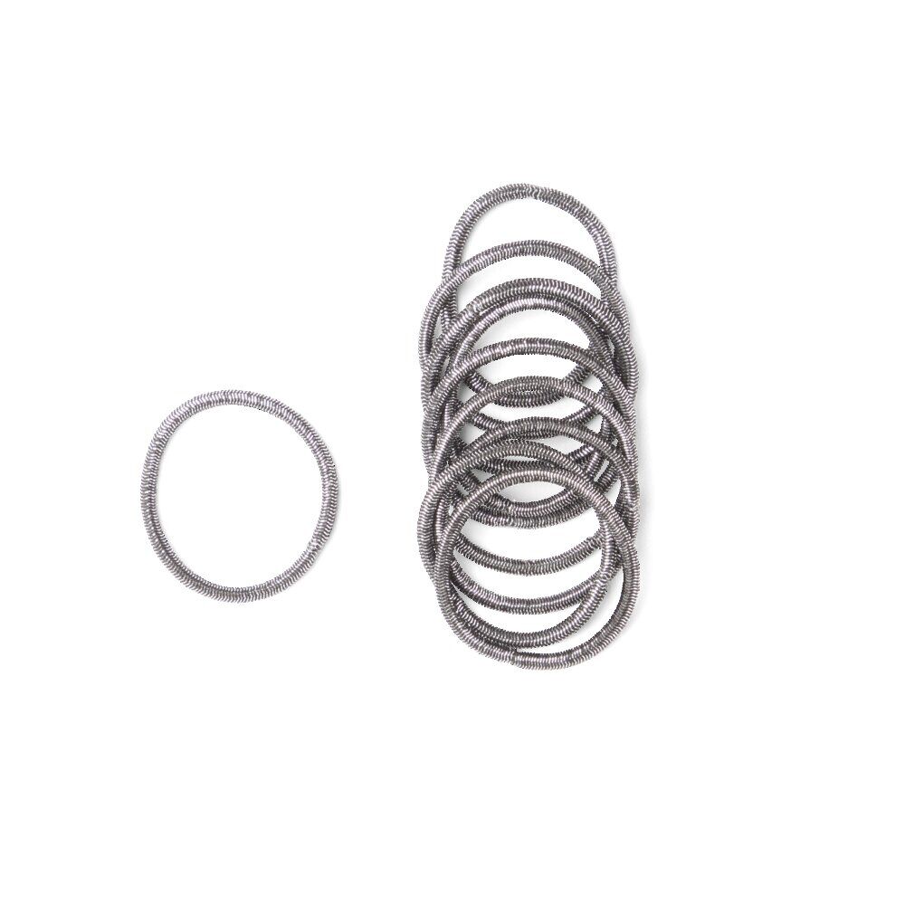 Lot de 15 élastiques à cheveux polyester noir et fil métallique argenté