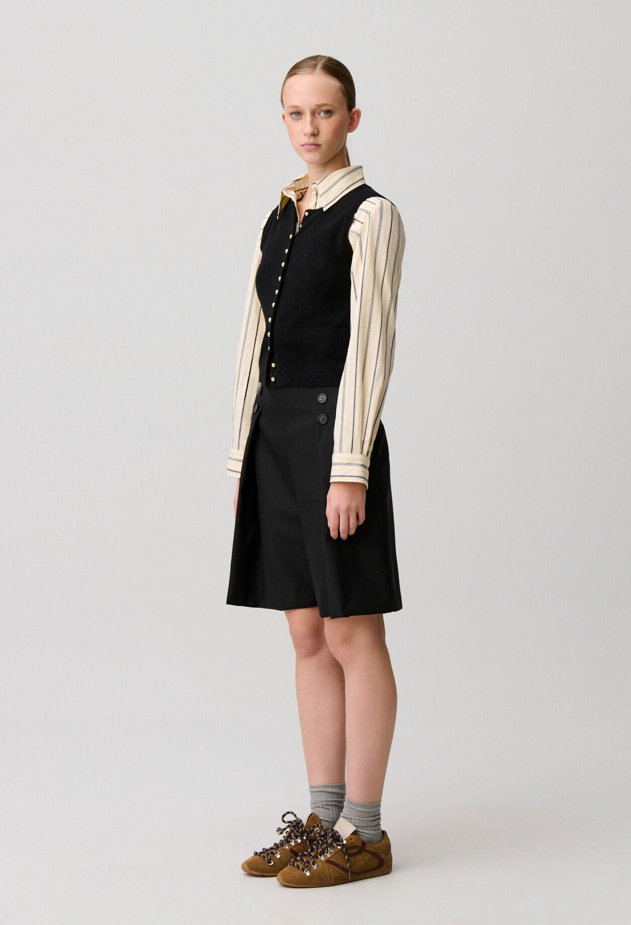 Top maille boutonné