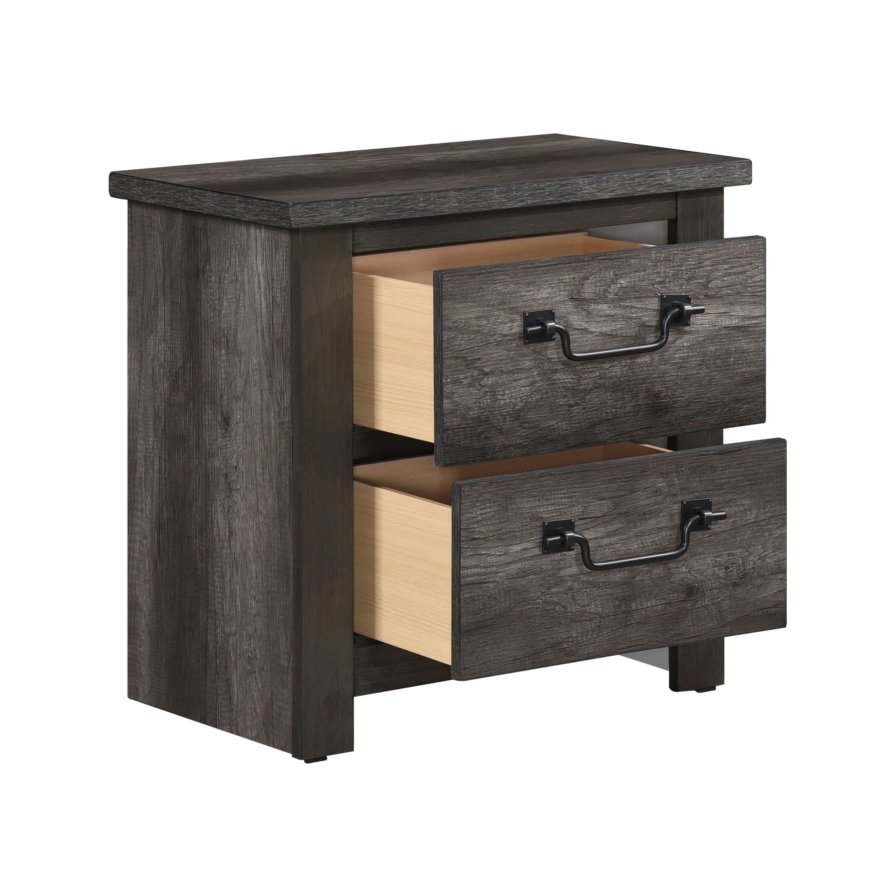 2-Drawers Storage Nightstand 1pc Wooden Furniture Traditional Design Bedside Cabinet