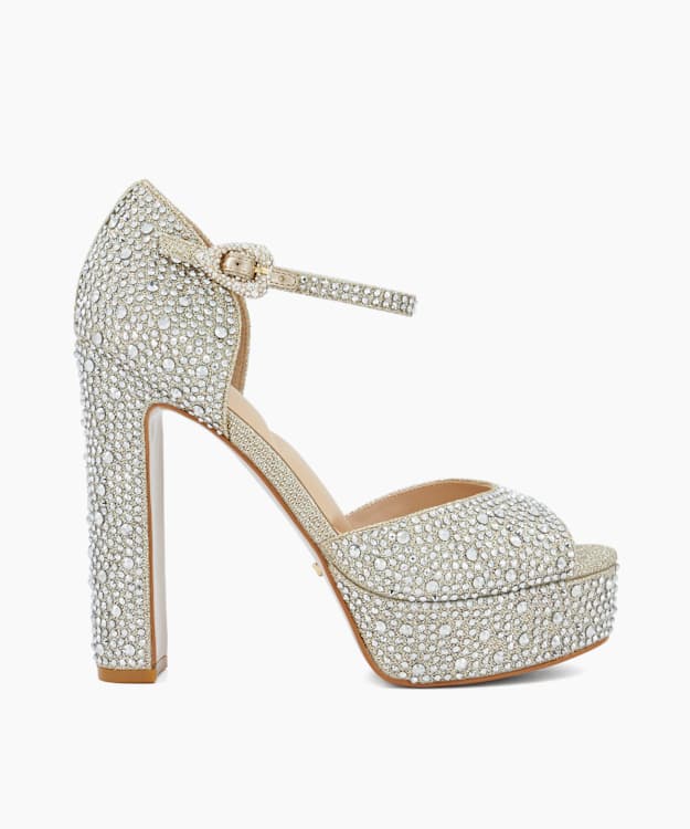 Myans Gold - Block-Heel Platform Sandals