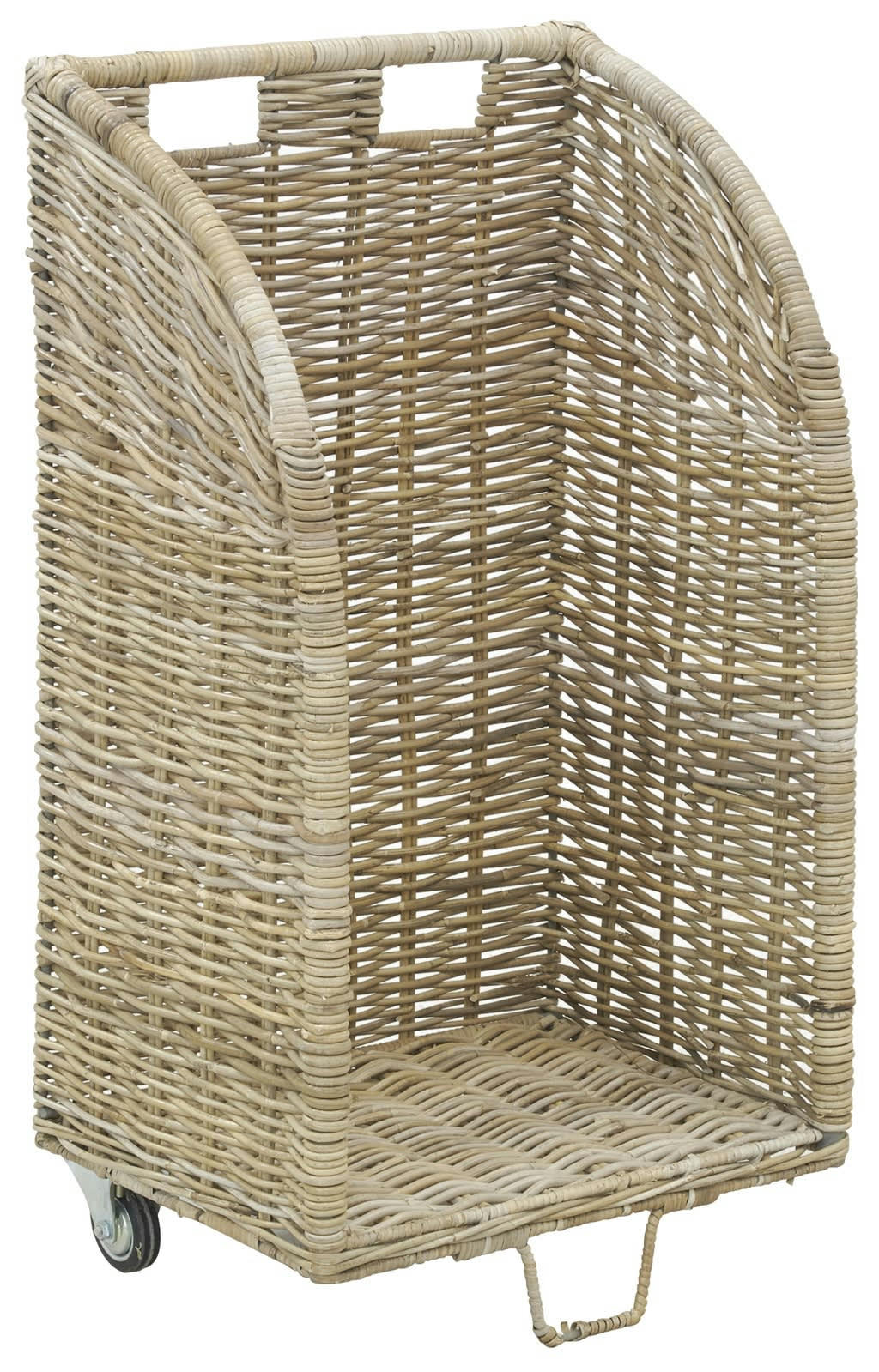 - Chariot à bûches en poelet gris grand modèle