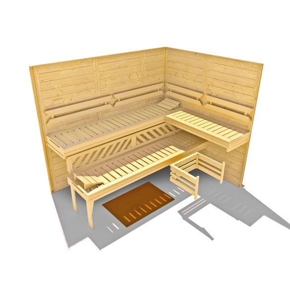 Sauna »Kemi Panorama 1«, BxHxT: 193 x 200 x 162 cm, mit Glastür und Fenster