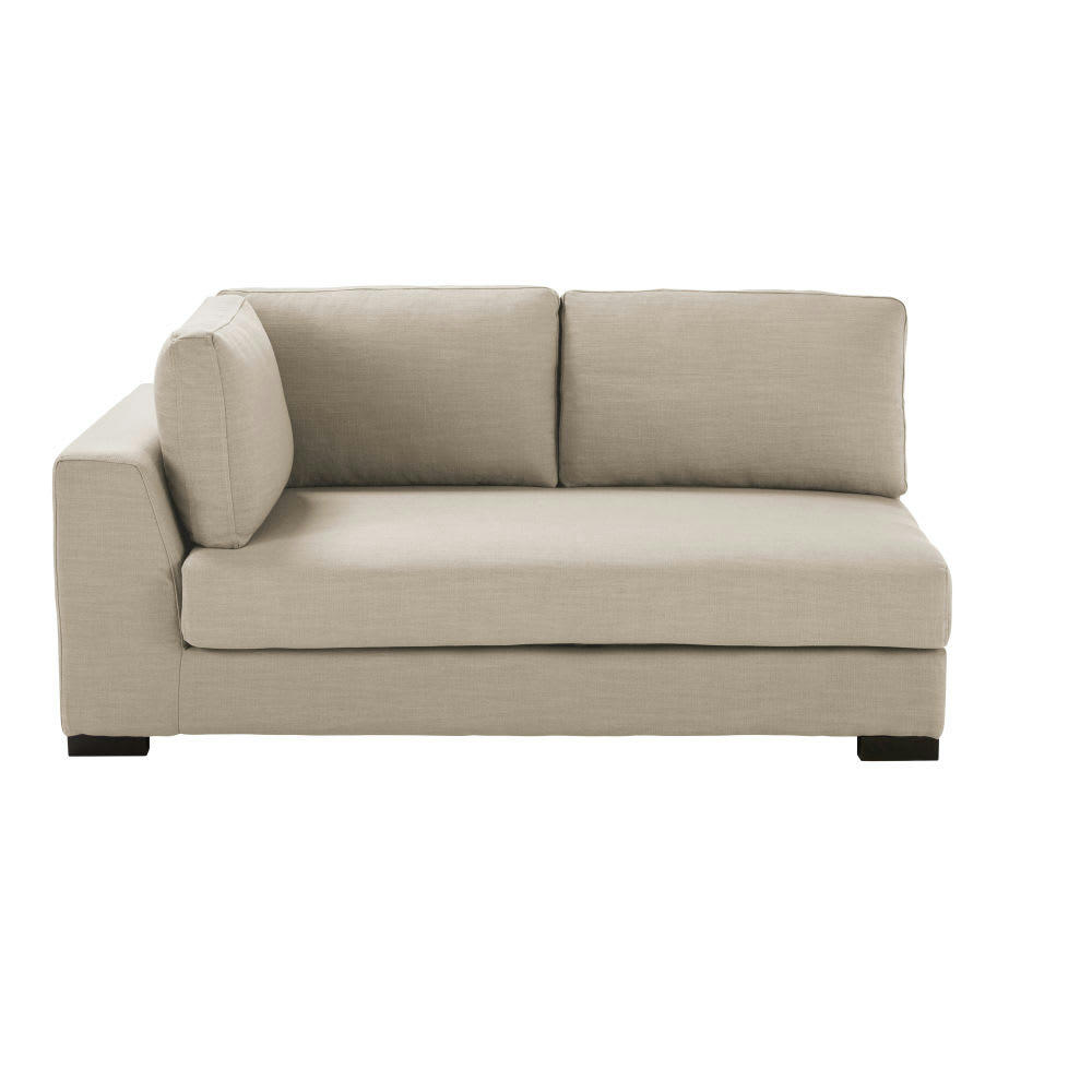 Terence - Accoudoir gauche pour canapé convertible modulable 2 places beige