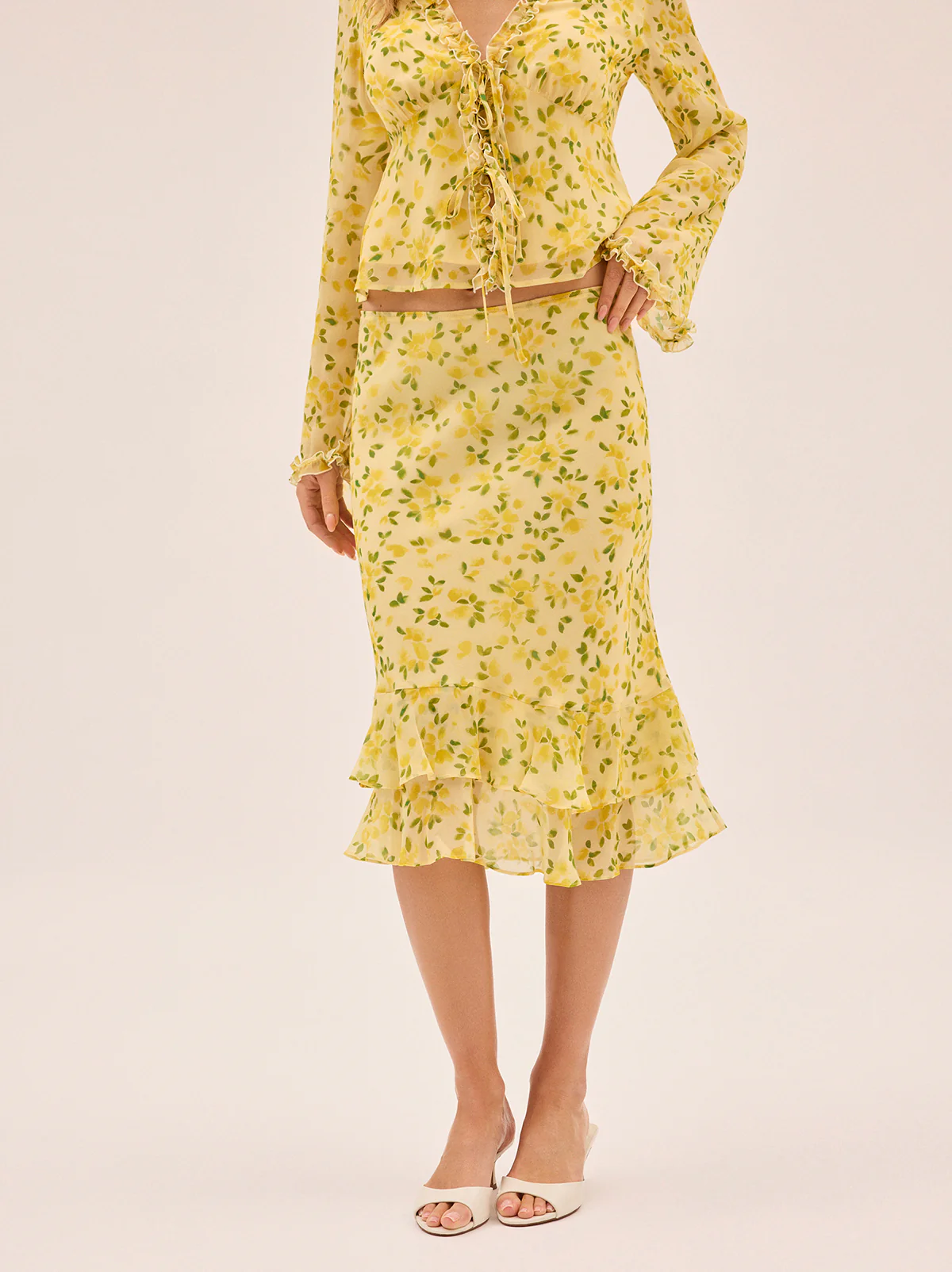 Freya Butter Petal Print Skirt