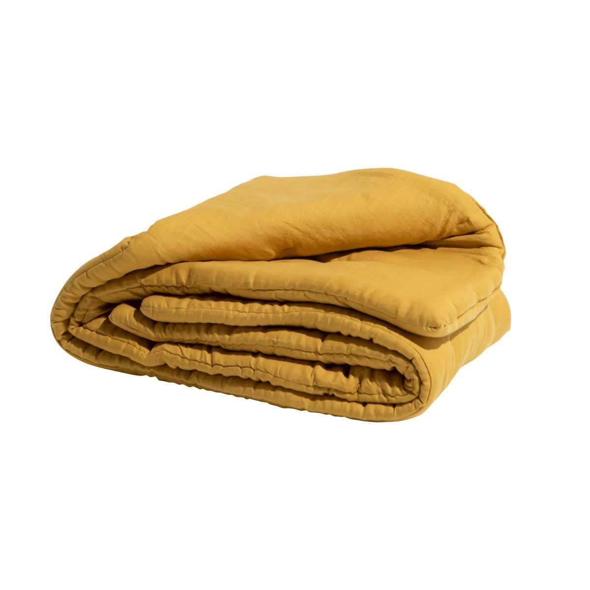 LES ESSENTIELS - Edredon en lin lavé jaune 90x190