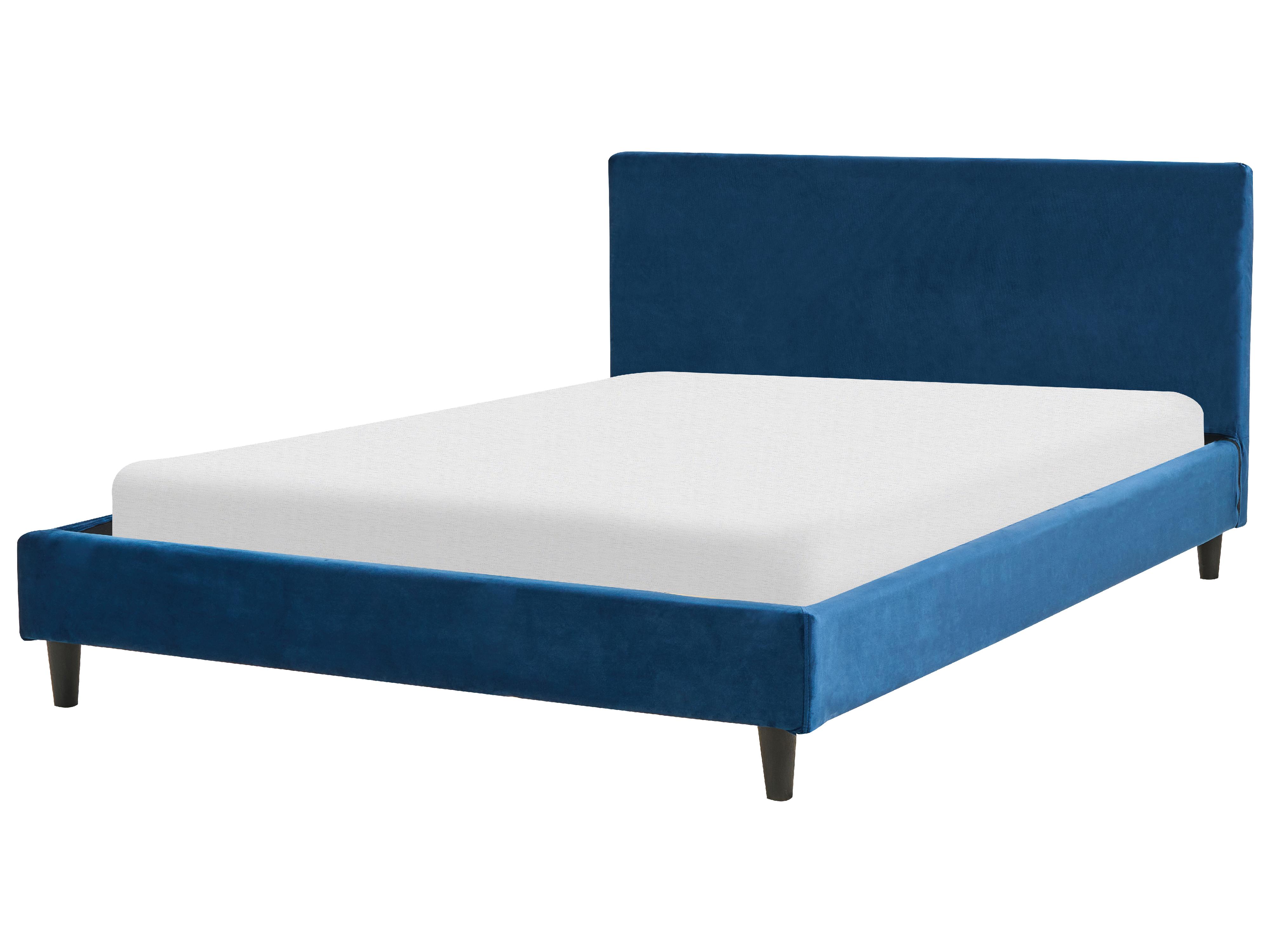 Bed Velvet FITOU 140 x 200 cm (EU Double) Dark Blue