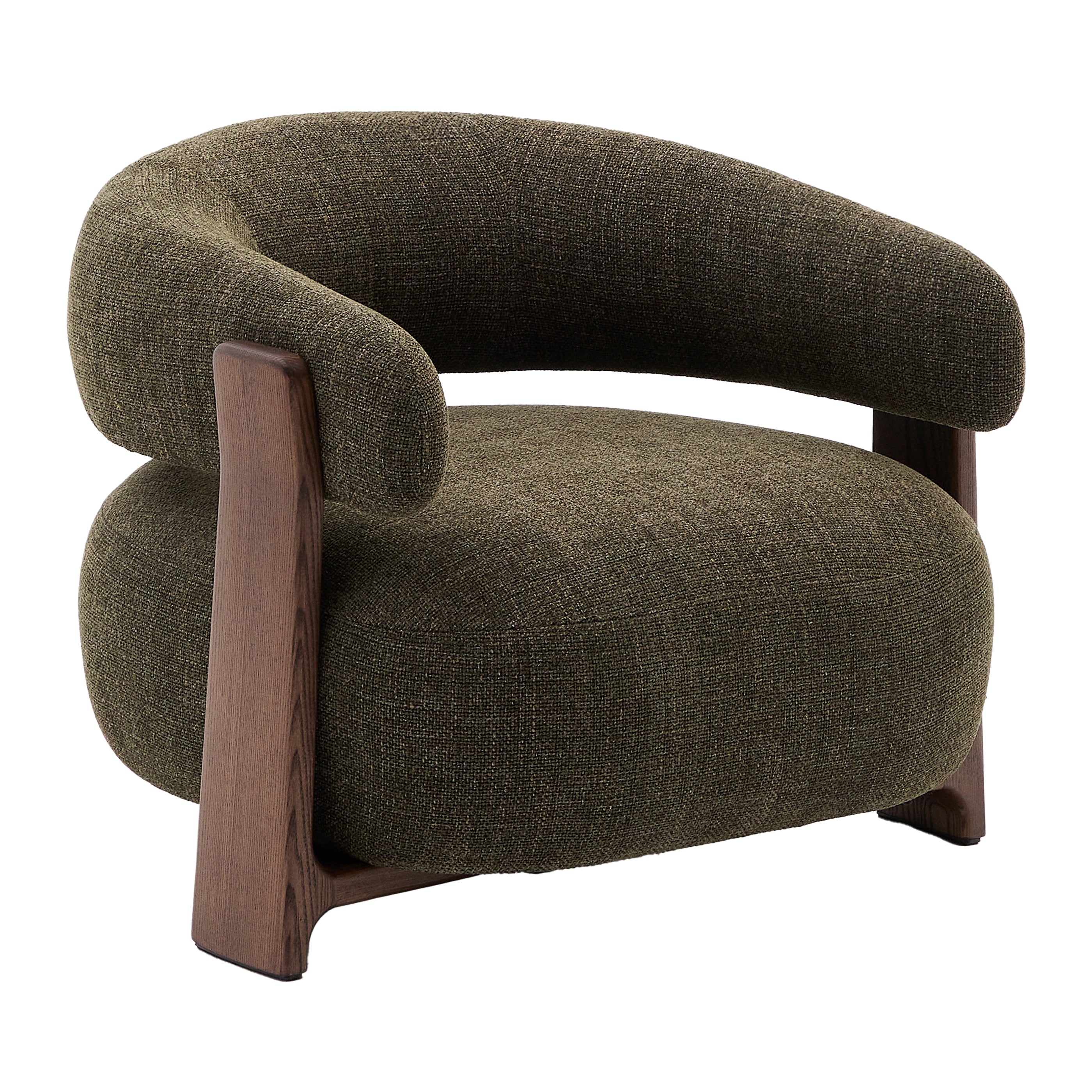 Kave Home Granite Fauteuil - Groen / Donkerbruin
