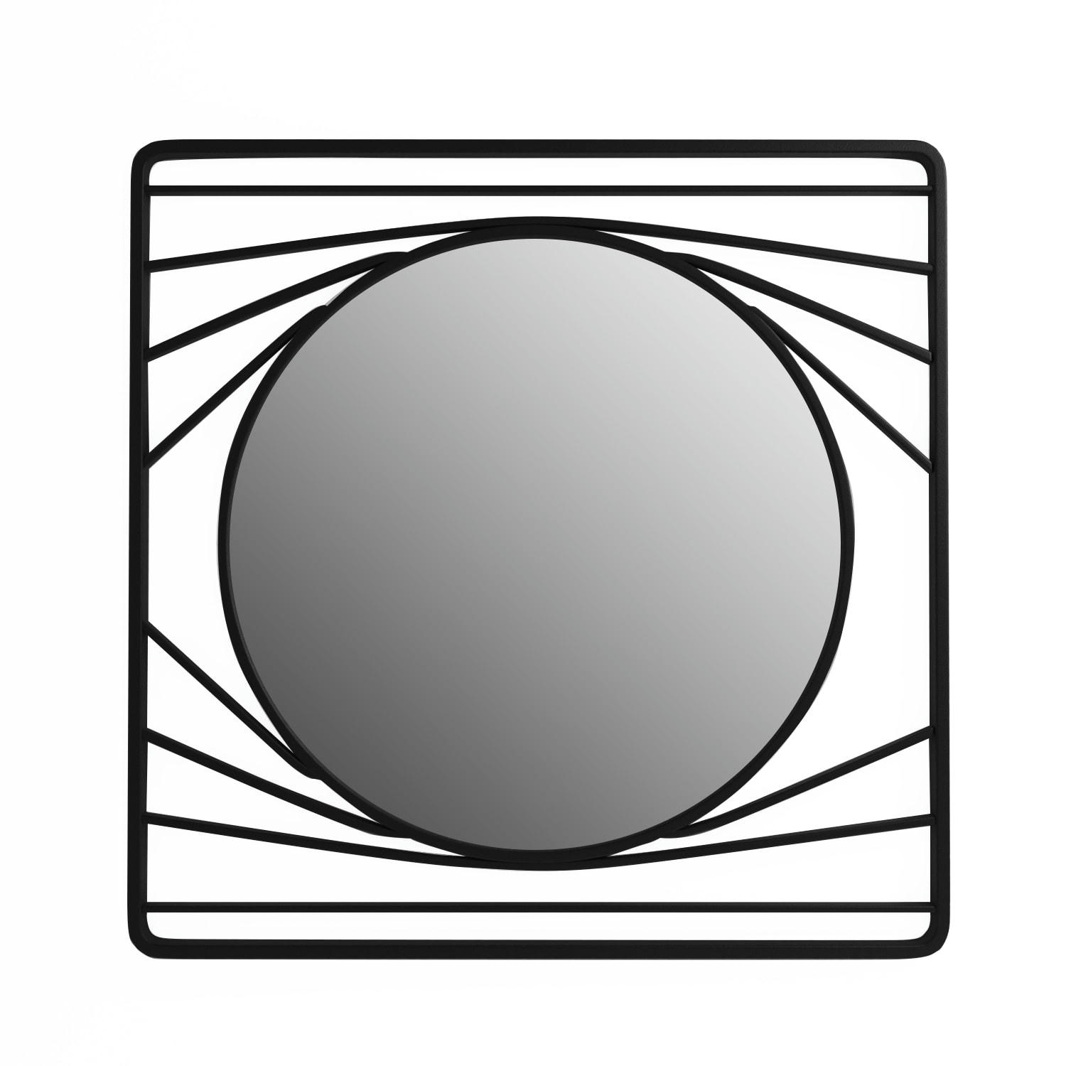 POMPADOUR - Miroir en métal noir