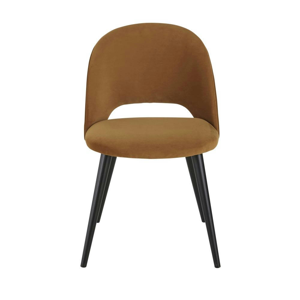 Syster - Chaise en velours ocre