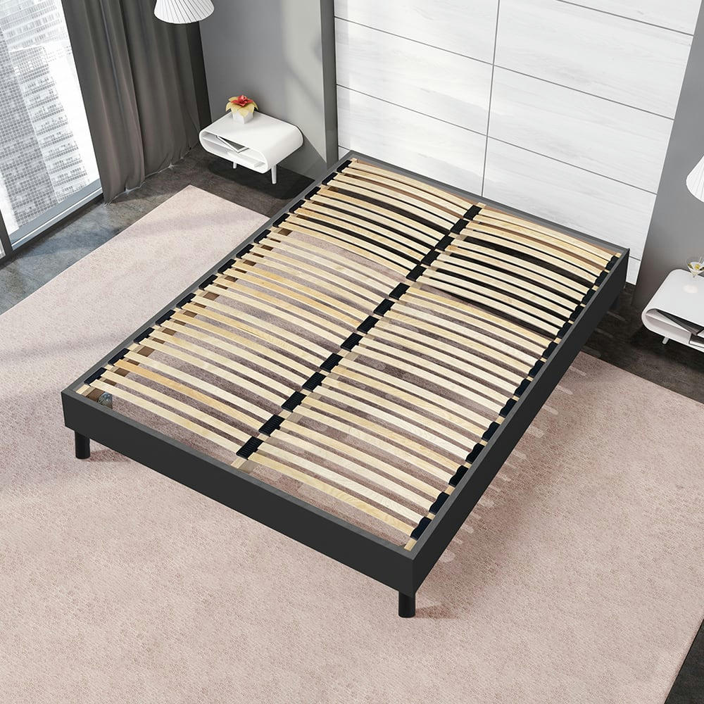 NUIT - Sommier à lattes en kit bois couleur noir 140x190