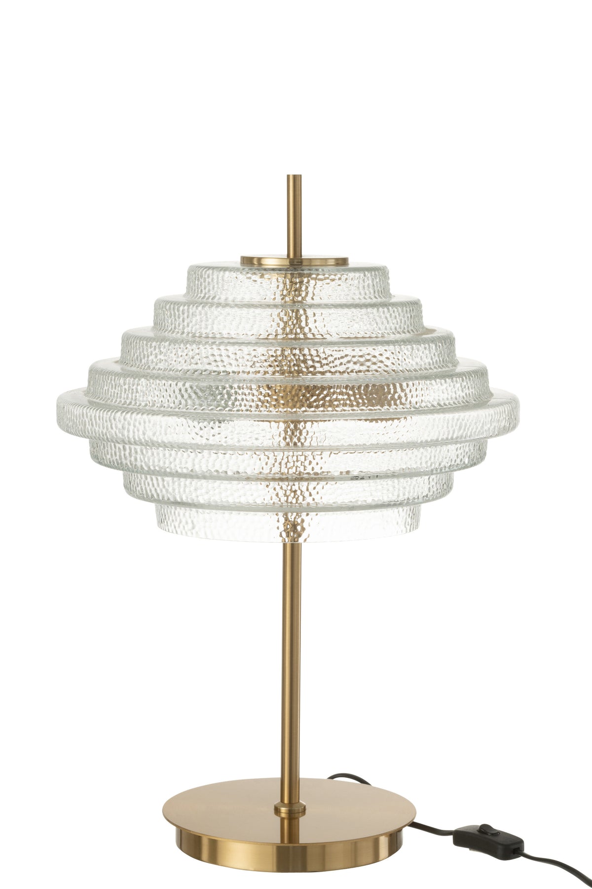 J-Line tafellamp Doorschijnend - metaal/glas - goud - LED lichtjes