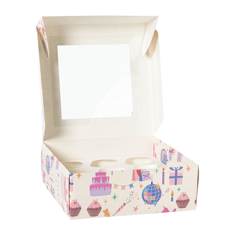 Gebaksdoos - multikleur - 10x28x28 cm