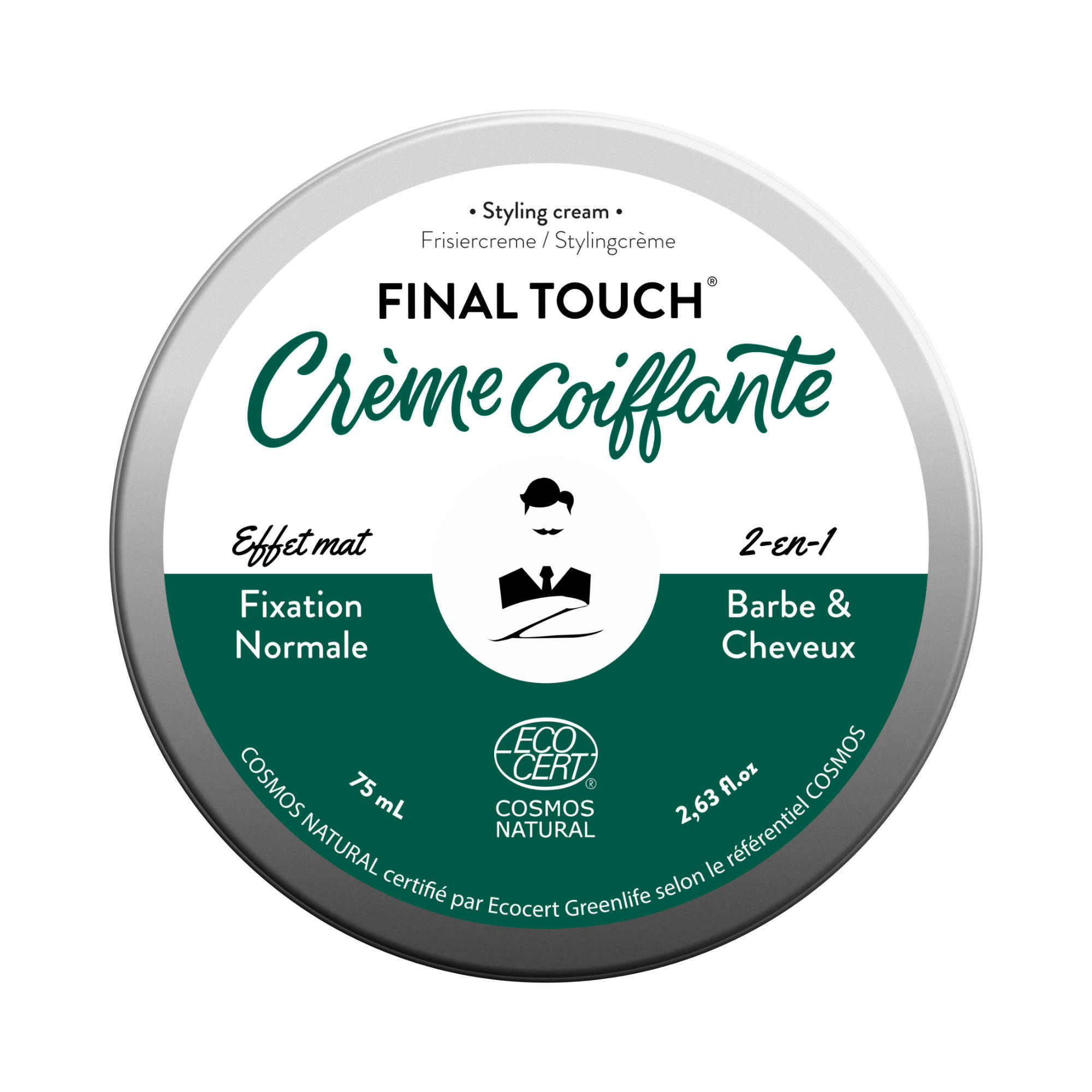- FINAL TOUCH - Crème Coiffante Barbe & Cheveux pour Hommes