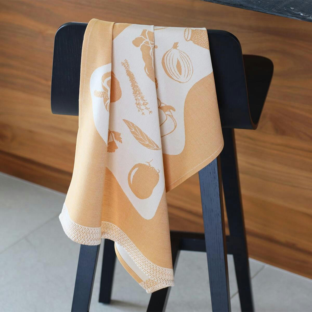 KONTATU 7 PROVINCES - Torchon coton Orange 50x70 cm