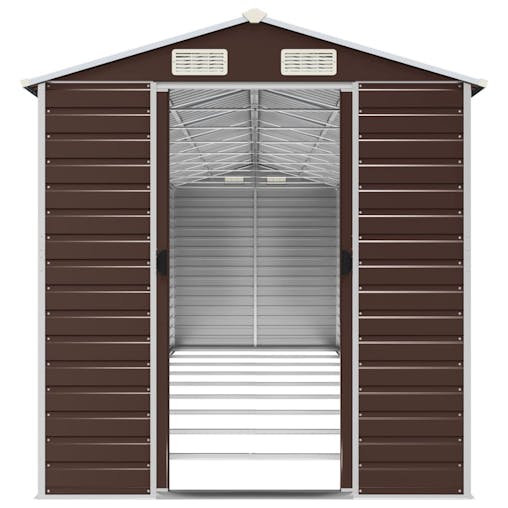 NNEVL Garden Shed Brown 191x810x198 cm Galvanised Steel