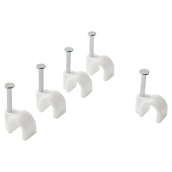 100 cavaliers ronds en nylon DIALL ø 5 à 6 mm blanc