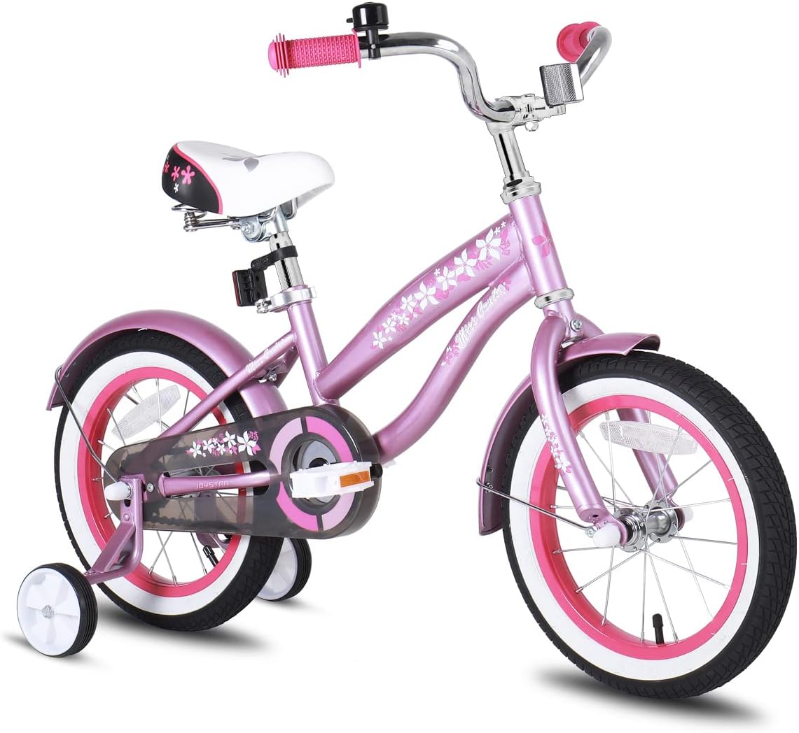 JOYSTAR 12 14 16 Inch Kids Cruiser Bike for Ages 2-7 Years Old Girls & Boys, Kids' Bike with Training Wheels, Coaster Brake, Adjustable Seat & Fenders, Child Bicycles