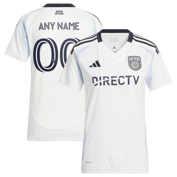 San Diego FC adidas Women's 2025 Woven Into One Replica Custom Jersey - White