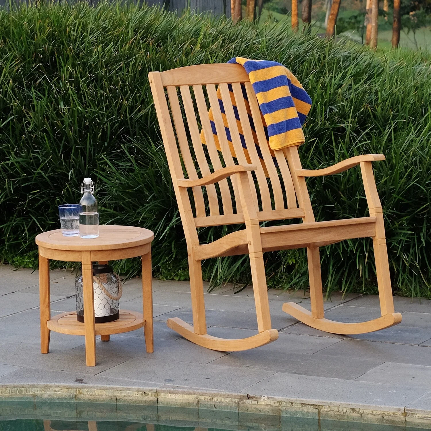 Cambridge Casual Boston Teak Patio Rocking Chair
