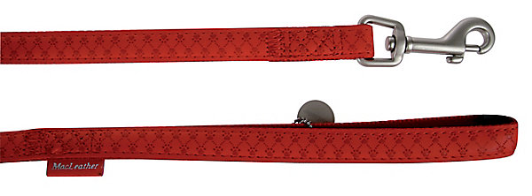Laisse Mc Leather 25mm L.1,2 m rouge