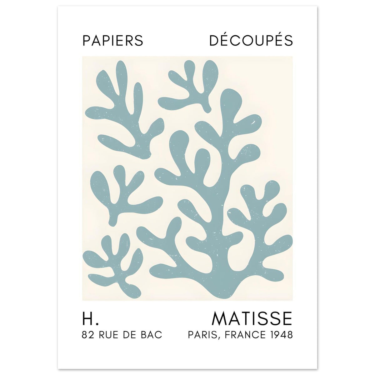 Artfulprints Poster Matisse – Coral shadows turquoise  - 50x70 cm - Turquoise