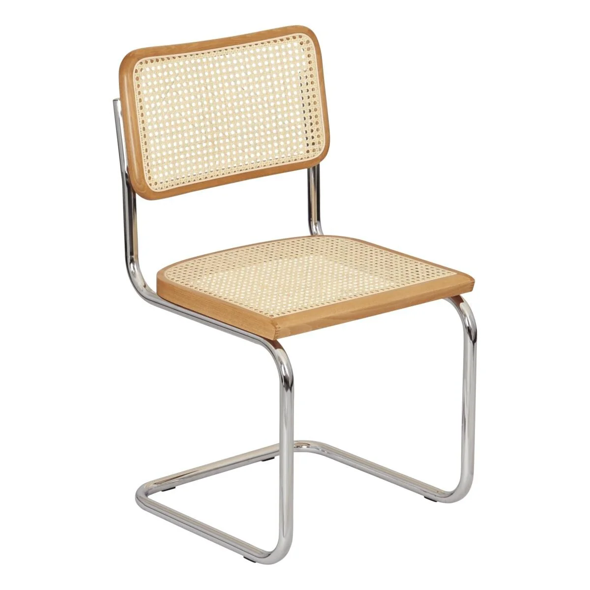 Breuer Chair Company Marcel Breuer Cesca Cane Cantilever Side Chair w/ Chrome Steel Frame (Various Wood & Cane Colors)