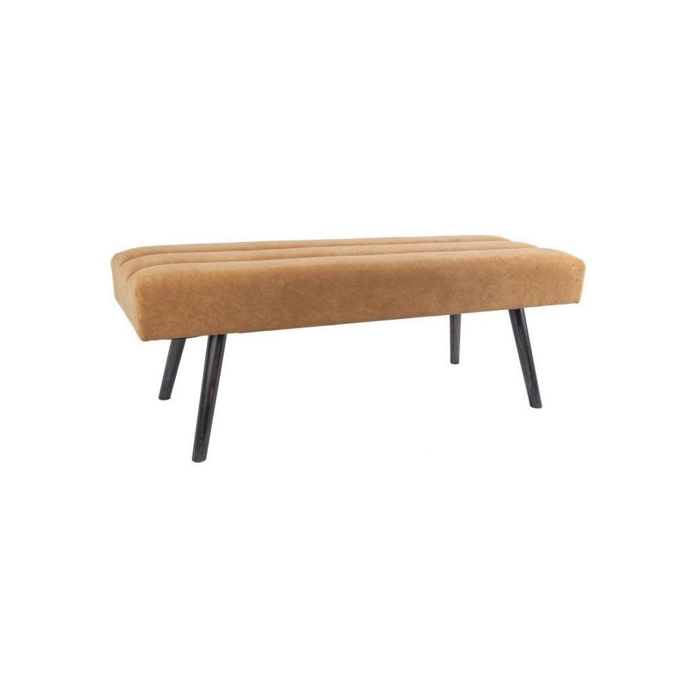 EXPLICIT - Banc design en velours et bois explicit ocre