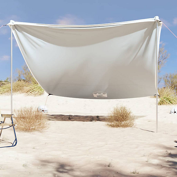 Auvent de plage avec ancres de sable gris 304x300 cm vidaXL