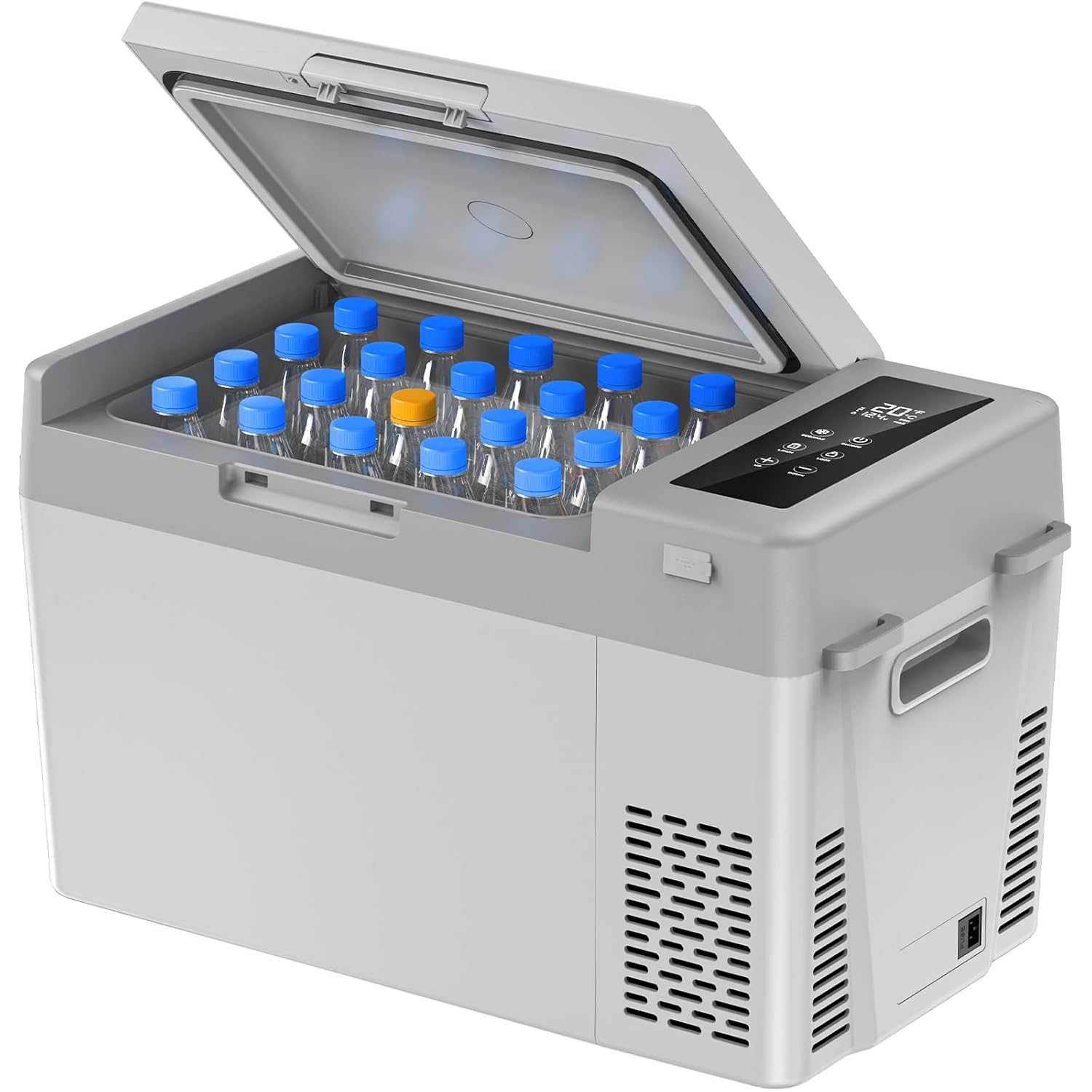 Marsail 12V Car Fridge 25QT Portable Freezer -4°F to 68°F, Compressor Cooler for Camping Travel Truck RV Home, Efficient Cooling & ECO Mode, Grey