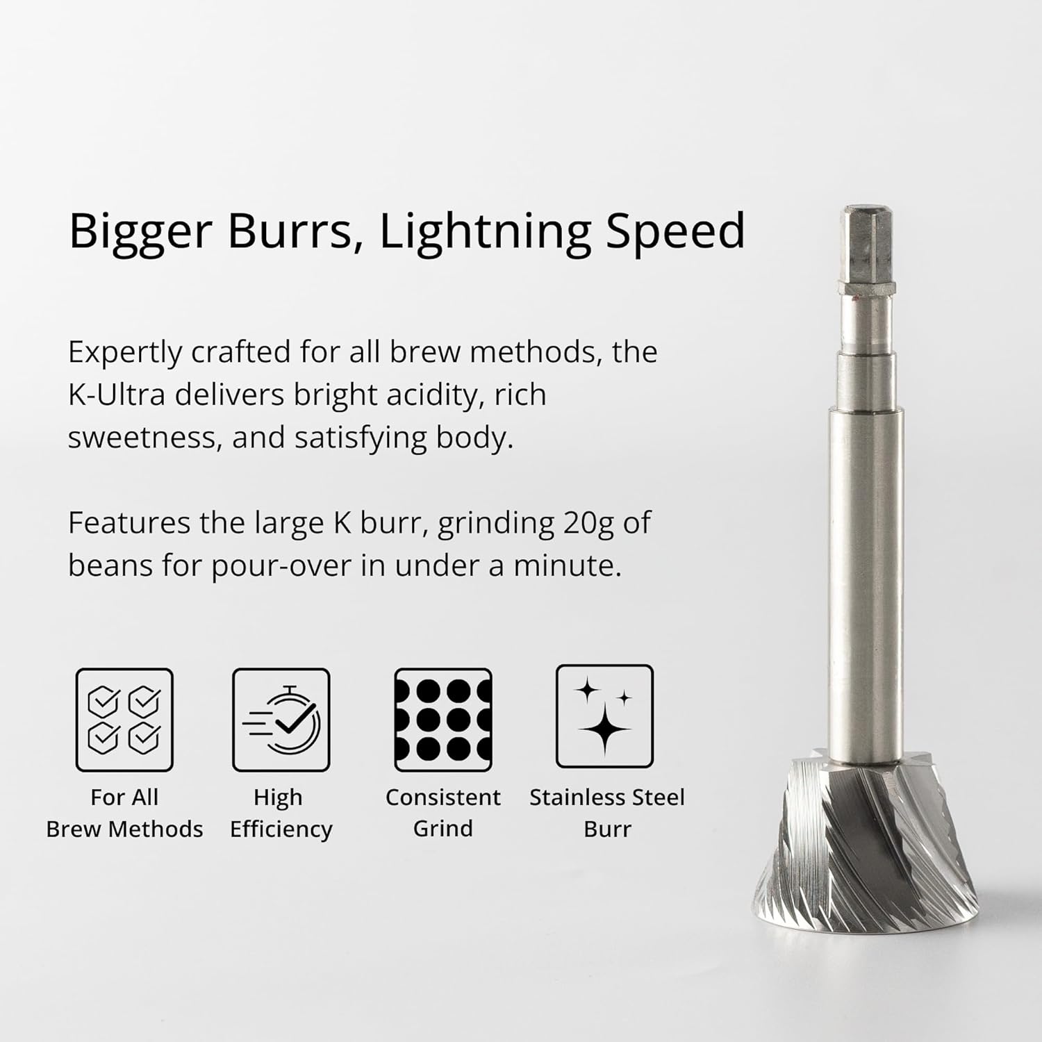 1Zpresso K-Ultra Manual Coffee Grinder Iron Gray with Carrying Case, Assembly Consistency Grind Stainless Steel Conical Burr, Foldable Handle, Numerical External Adjustable Setting, All-Round Grinder