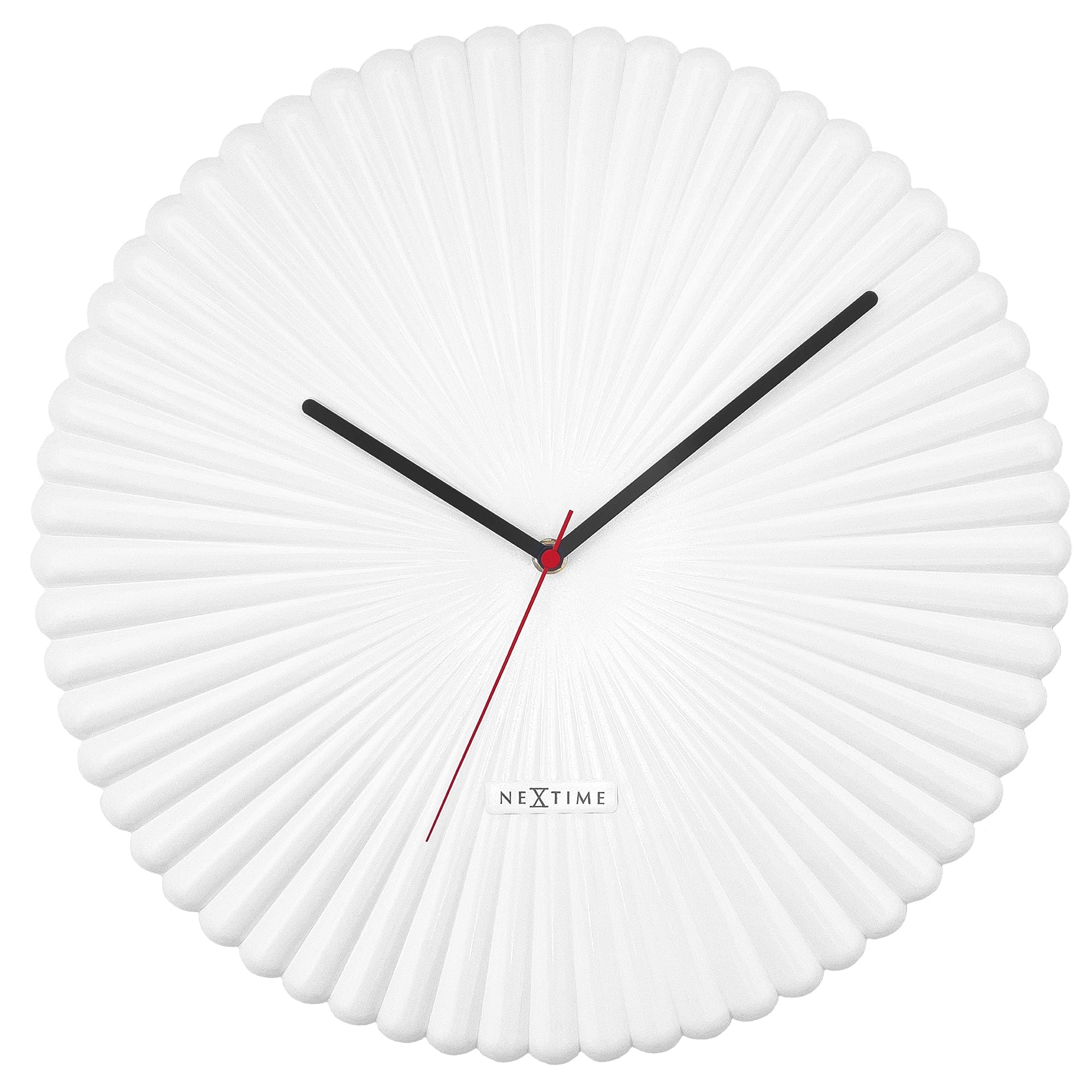 NeXtime - Wandklok 40cm - Stil - Wit - Polyresin - NeXtime 'Mousse'