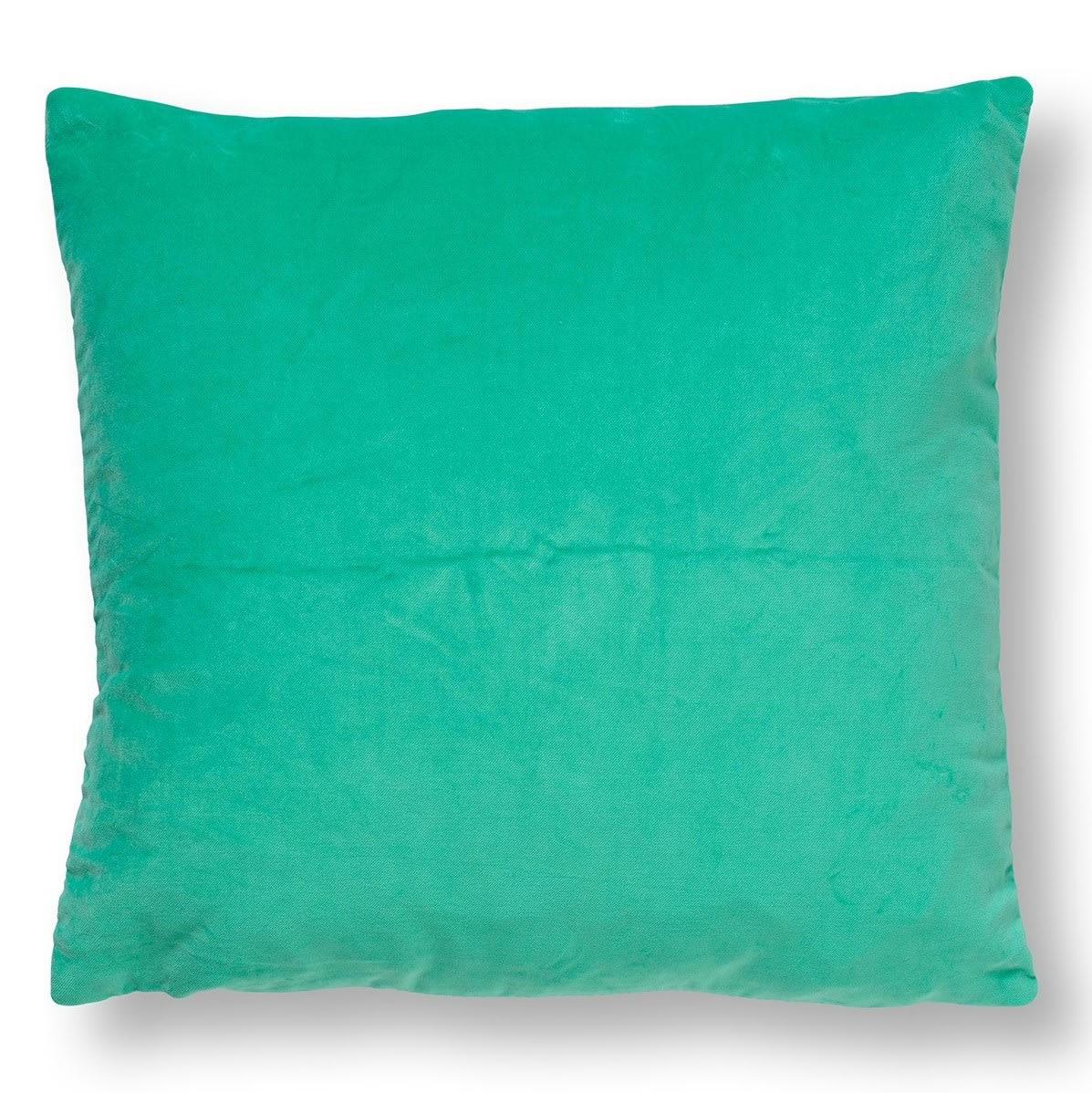 PEBBE - Housse de coussin vert en velours-45x45 cm avec motif rayé