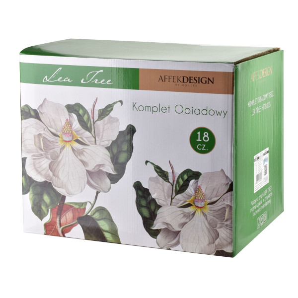LEA TREE Komplet obiadowy 18części 26cm obiad/21cm deser/15cm miska