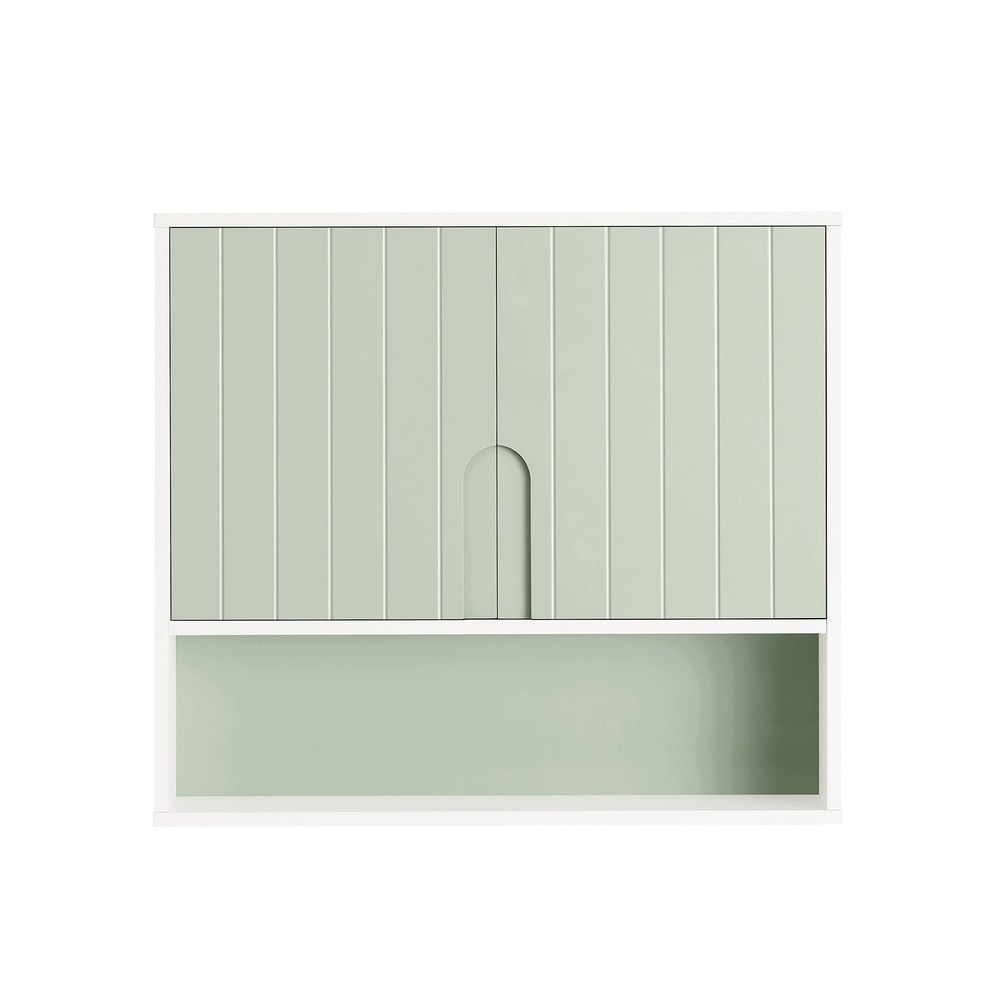 SoBuy Wisząca szafka z 2 drzwiami Zielony 60x15x54cm BZR140-GR