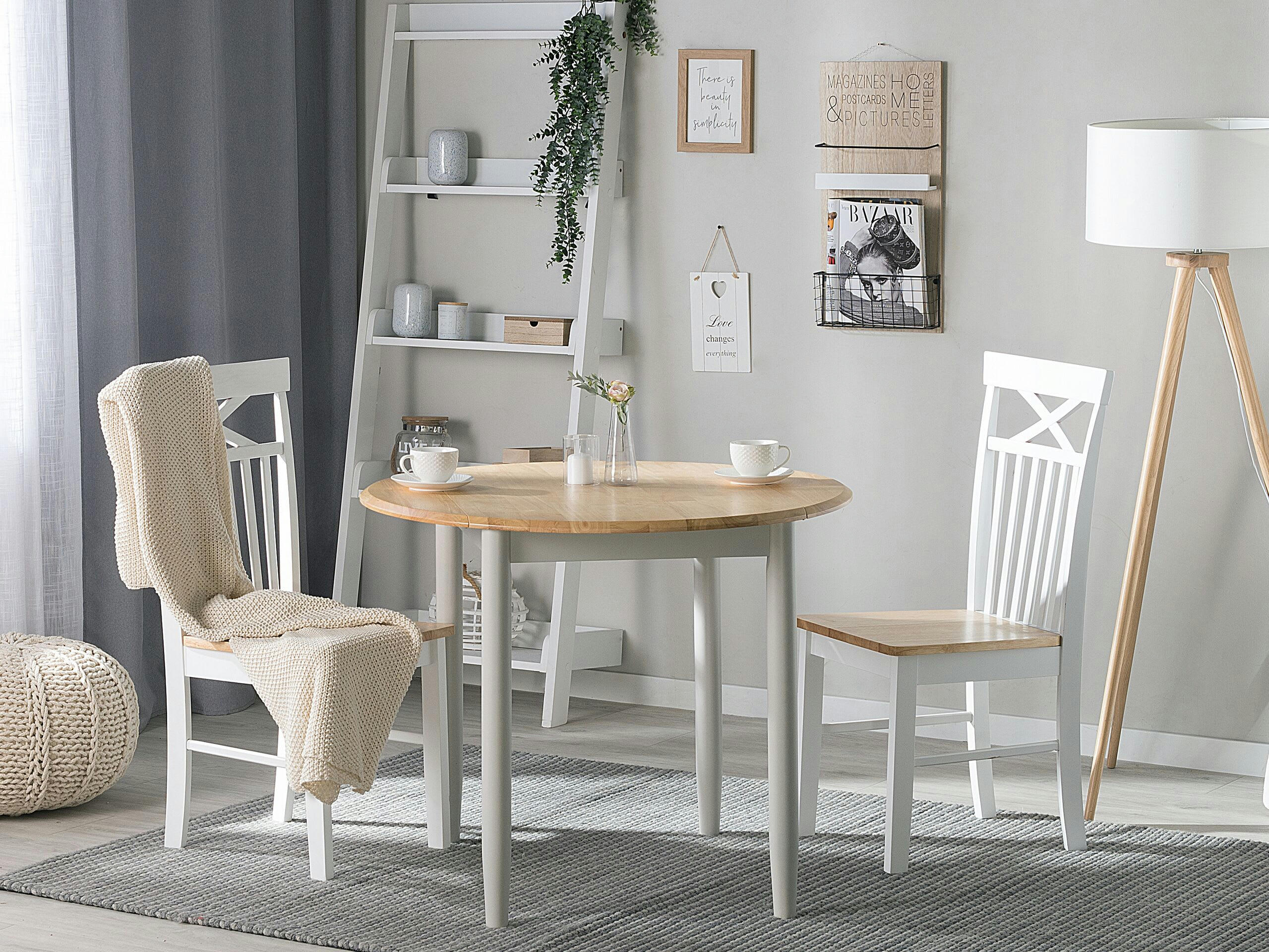 OMAHA - Table de salle à manger en bois d'hévéa 4 personnes L61 92