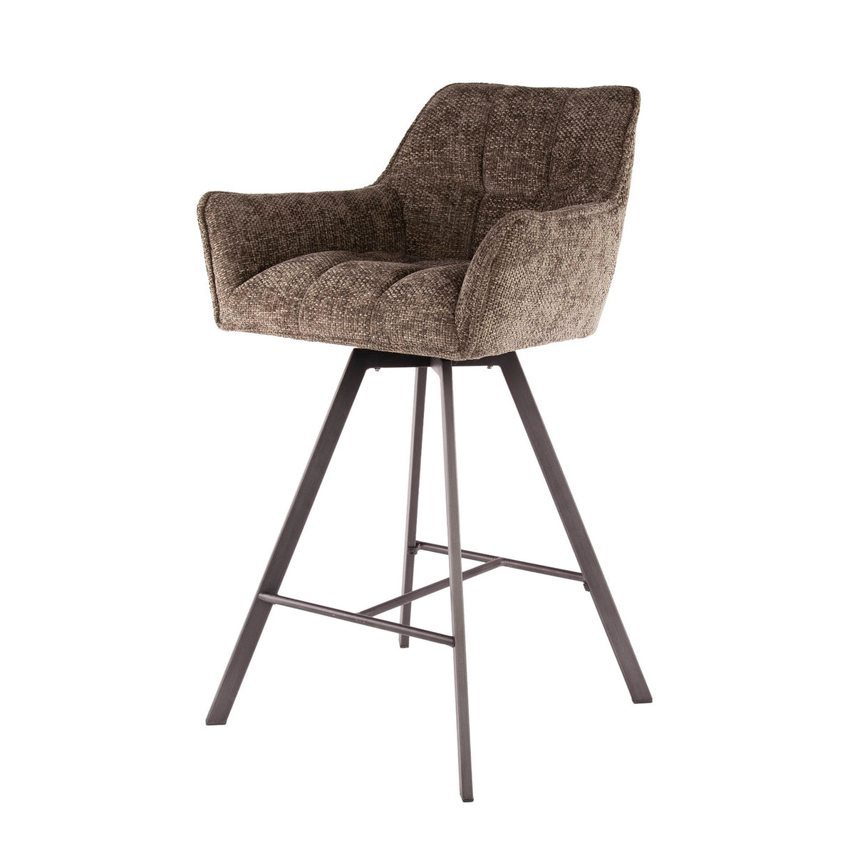 Giga Meubel Barstoel Raster - Taupe - Draaibaar - Zithoogte 69cm - Set van 2 - Set van 2